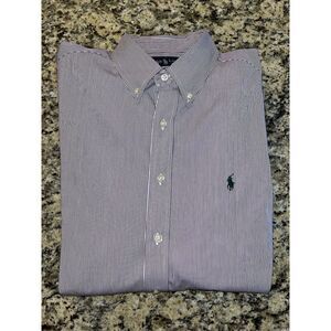 Polo Ralph Lauren Classic Fit Purple Long‎ Sleeve Button Down Shirt 17 36/37